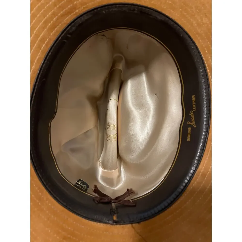 Georgetown Vintage Suede Cowboy Hat Tan Brown Cattleman Tejana Size 6 7/8 Small